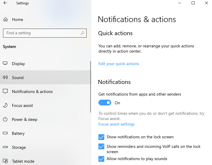 Notification & Actions
