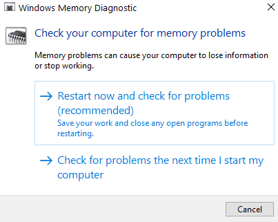 Windows Memory Diagnostic