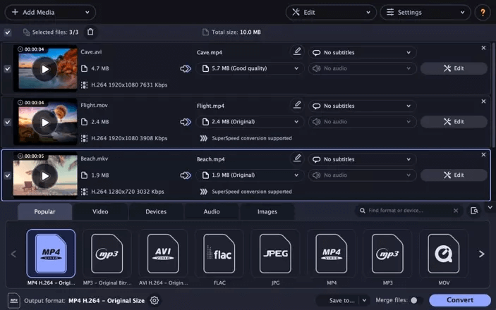 converting multiple video