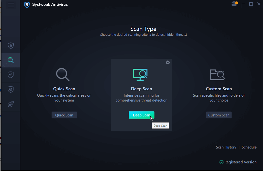 systweak antivirus deep scan