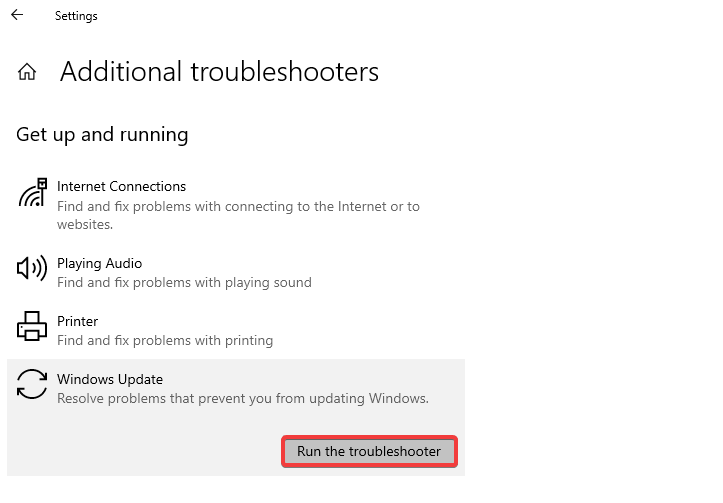 Windows troubleshooter