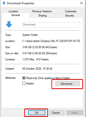 Advanced Download Properties