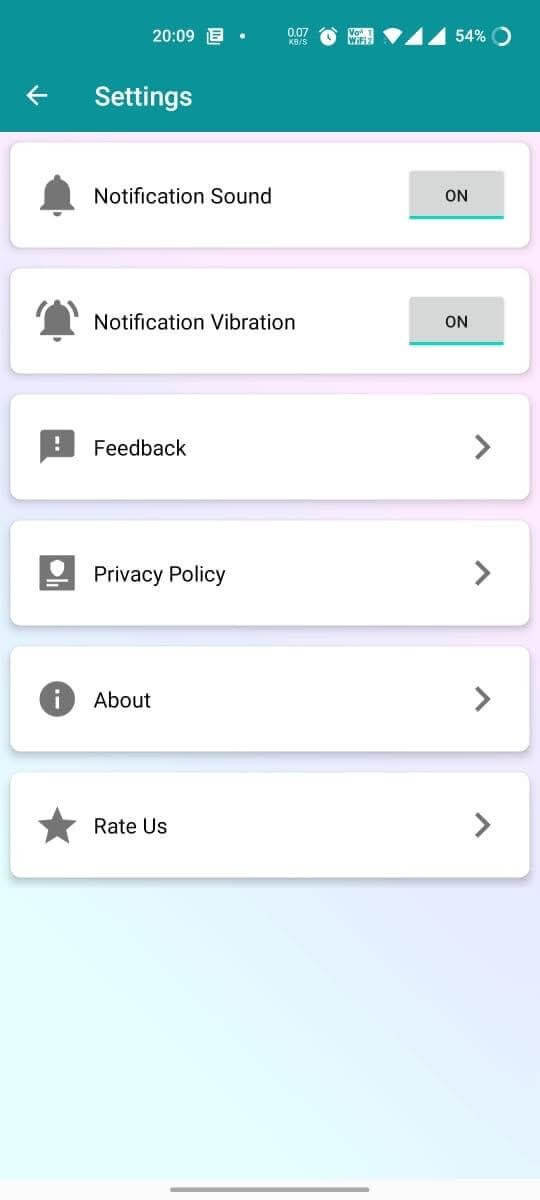 App settings