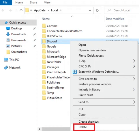Discord Folder - Delete