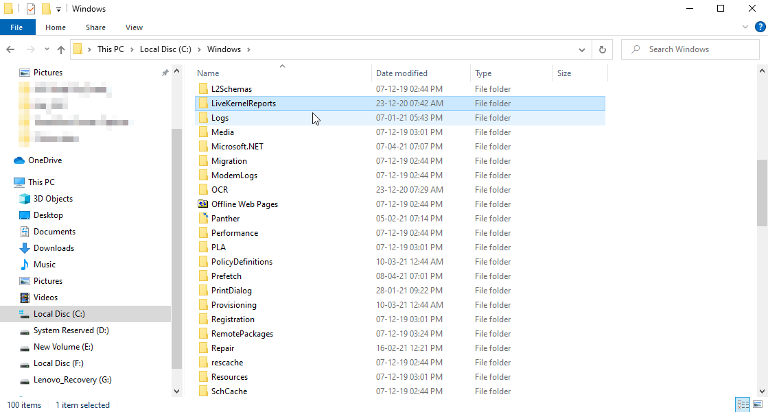 Local Disk Windows Files