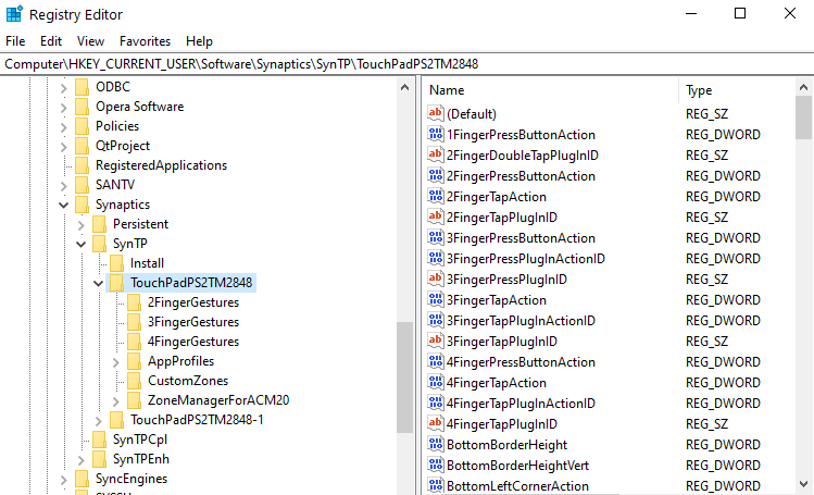 Registry editor