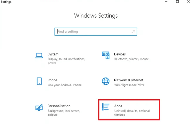 Windows Settings Apps
