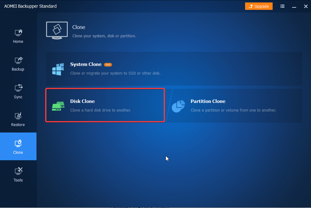 AOMEI BackUpper - Disk Clone