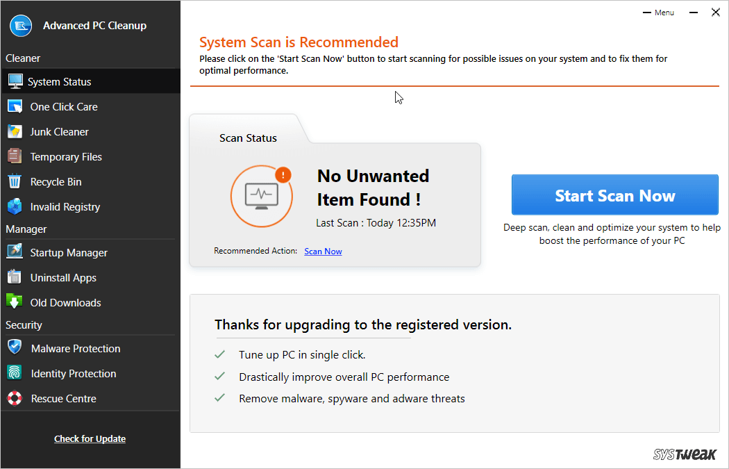 Advanced PC Cleanup - Scan Now