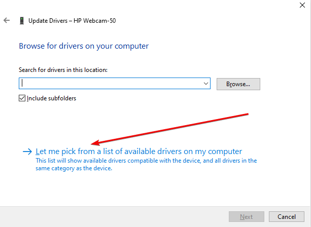PIck driver from list