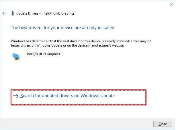 Search for Update Driver