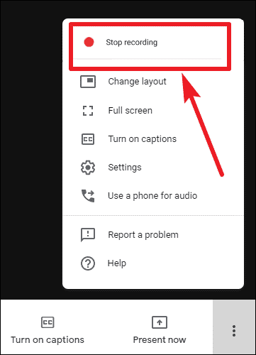 Stop recording