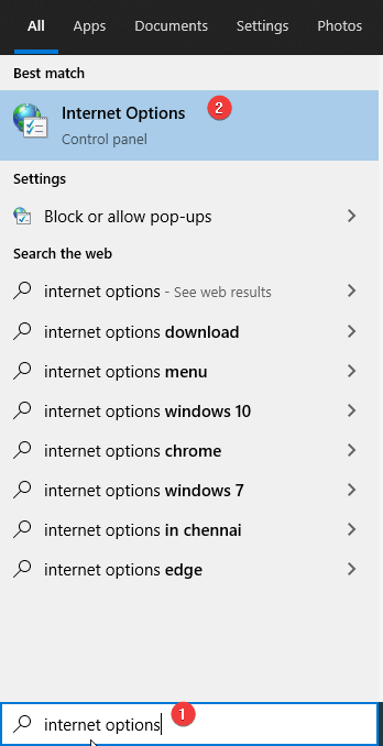 Internet Options