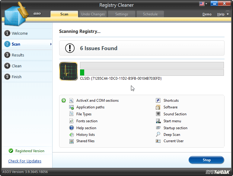 Scan registry