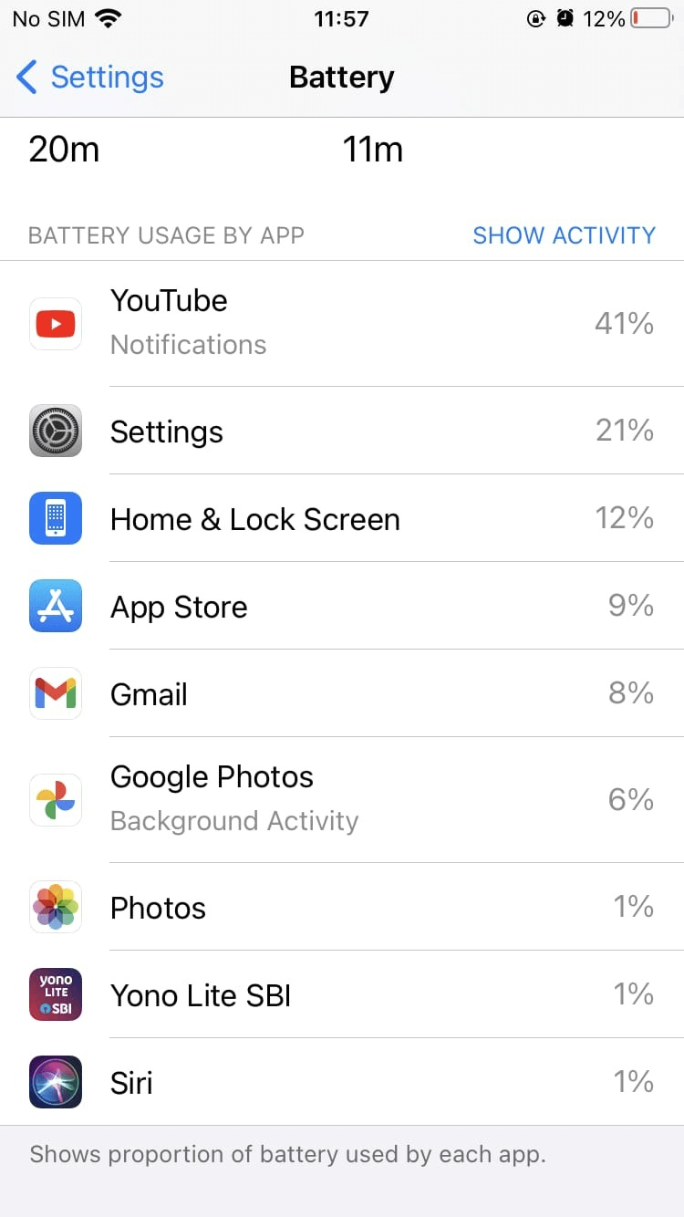 Battery usage