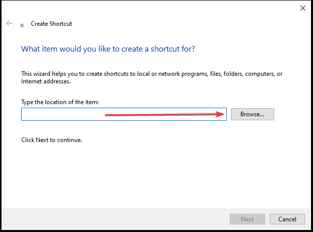 Create shortcut