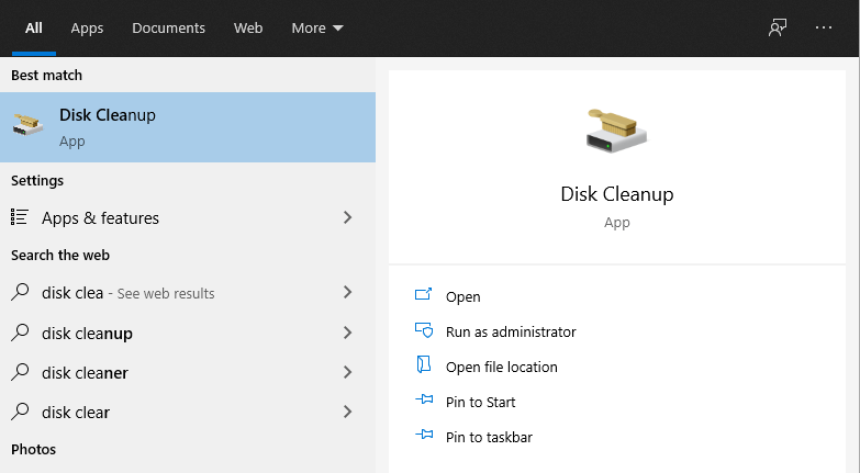 Disk cleanup