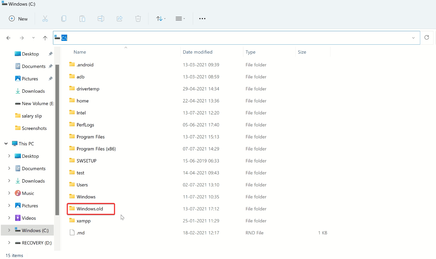 Uninstall Windows 11
