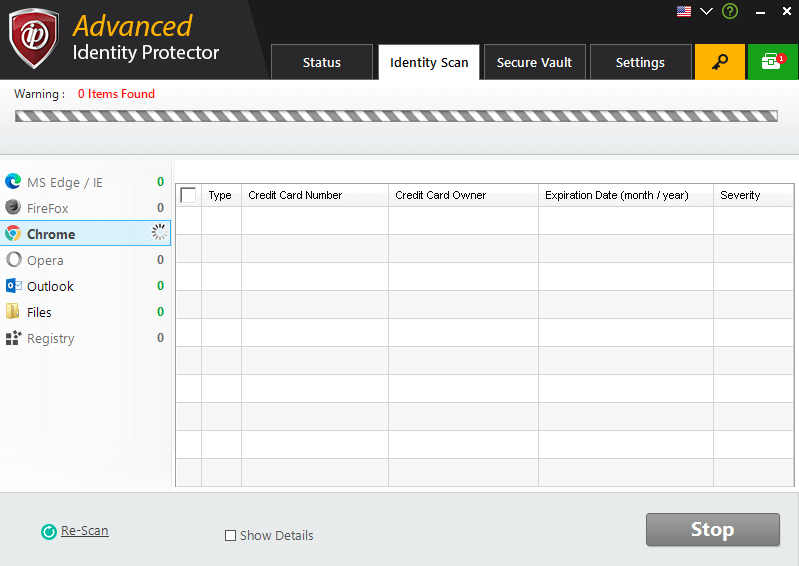 Advanced Identity protector - scan