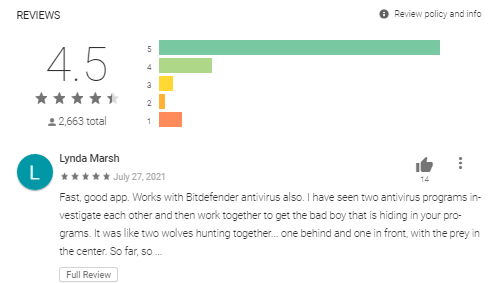 App reviews