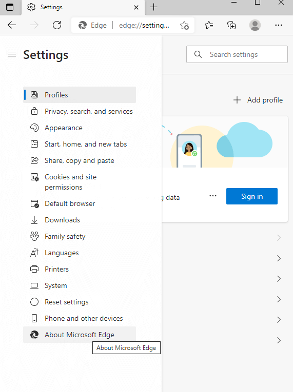Edge Settings