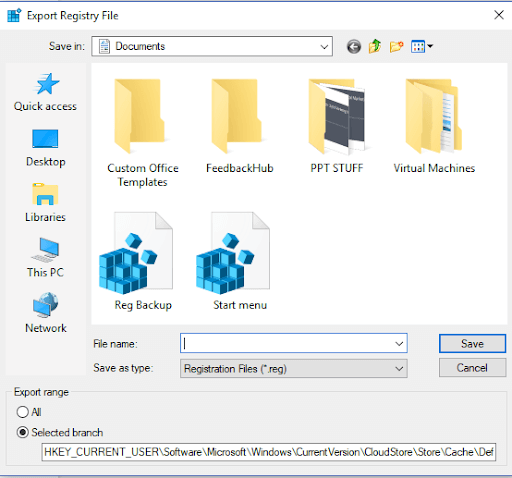 Export registry