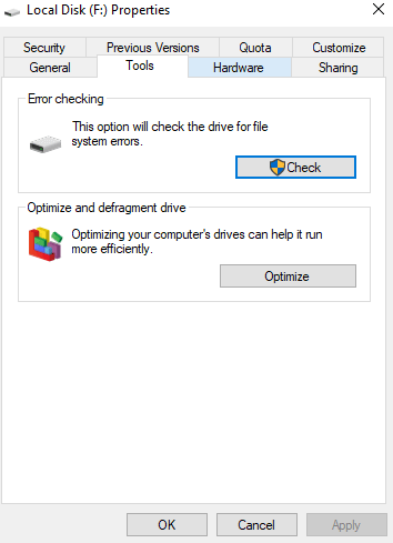 Local Disk properties