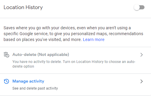 Location history