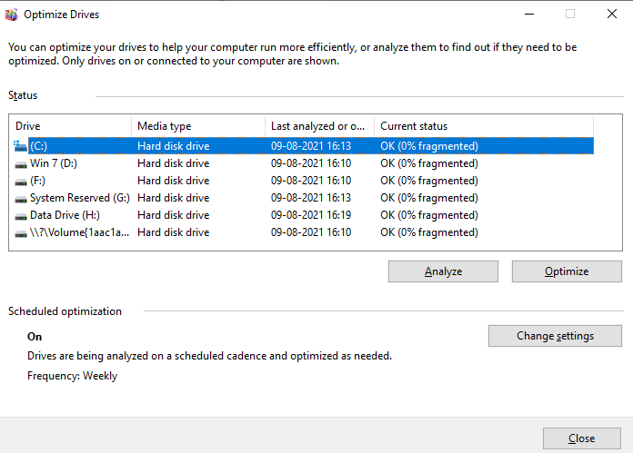Optimize Drives