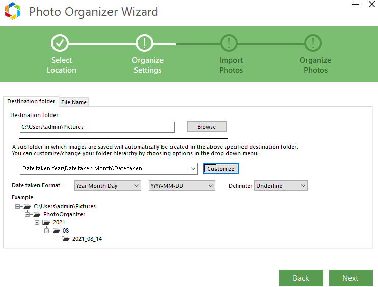 Photo Organizer Wizard
