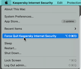 Quit kaspersky