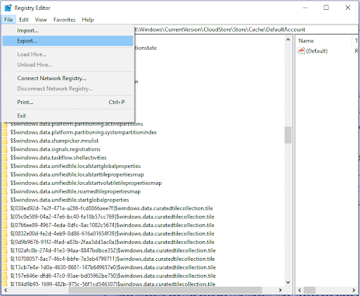Registry editor