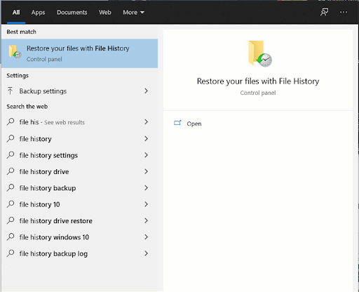 Restore files