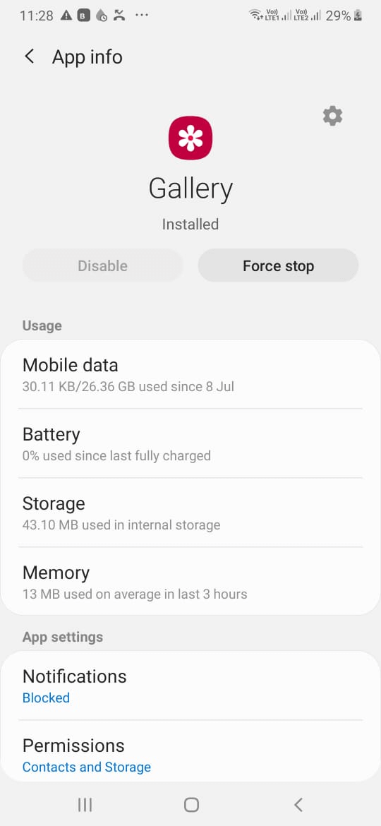 App Info Gallary