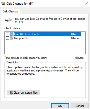 Disk Cleanup F