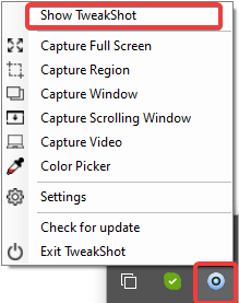 Show tweakshot