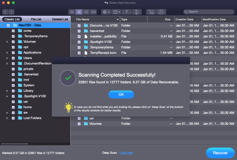 Stellar Data Recovery - Scanning Complete