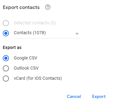 Export Contacts