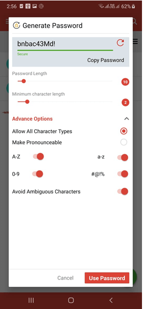 Generate password