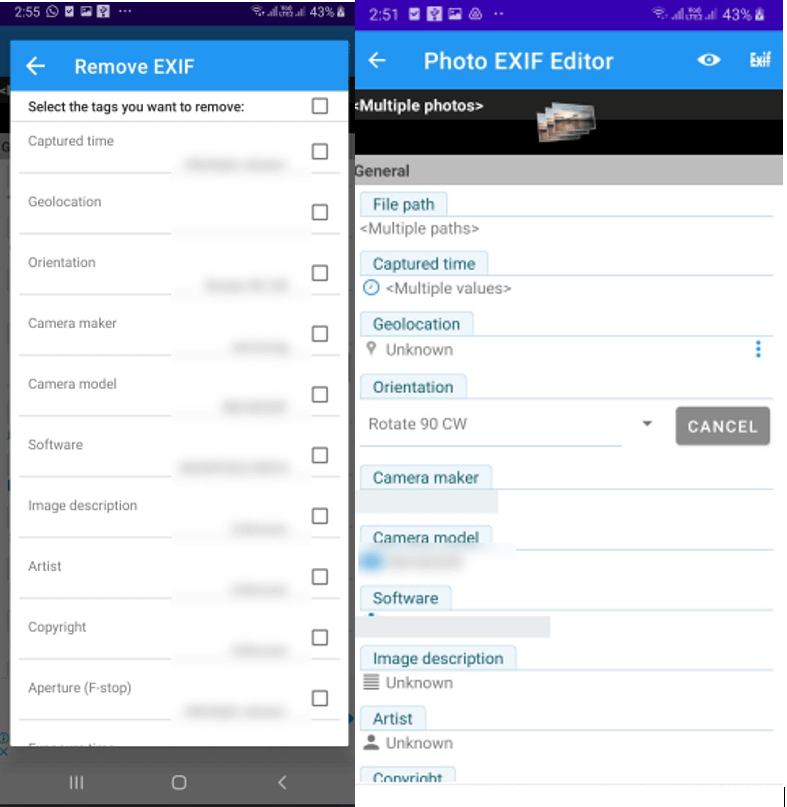 Photo Exif Editor - Remove Exif
