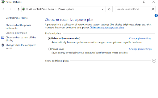 Power Options