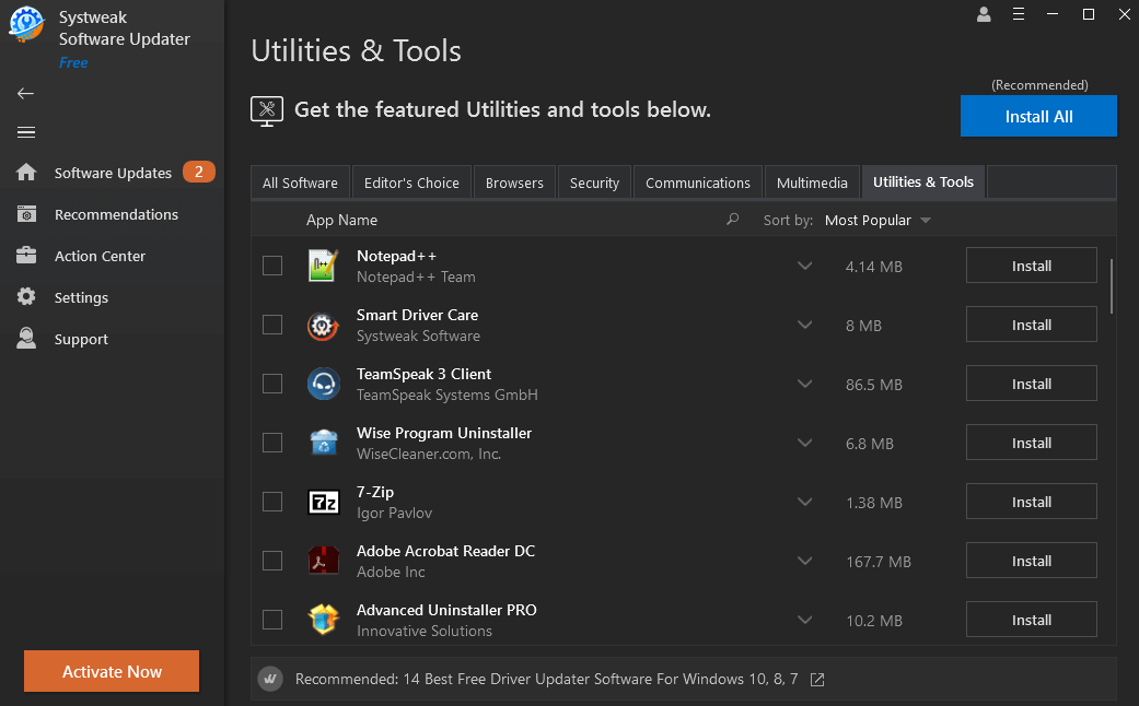 Systweak Software Updater - Utilities and Tools