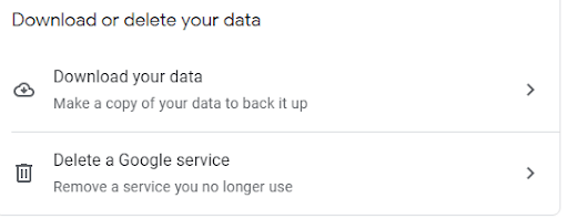 Delete data