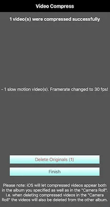Delete orignals - Video Compress