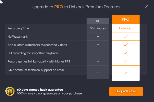 Pro Version of Tweakshot screen recorder