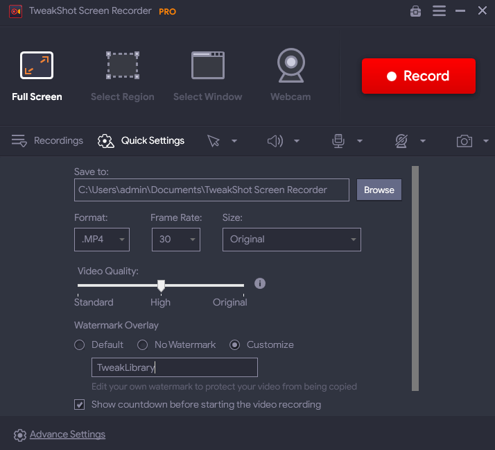 Quick Setting