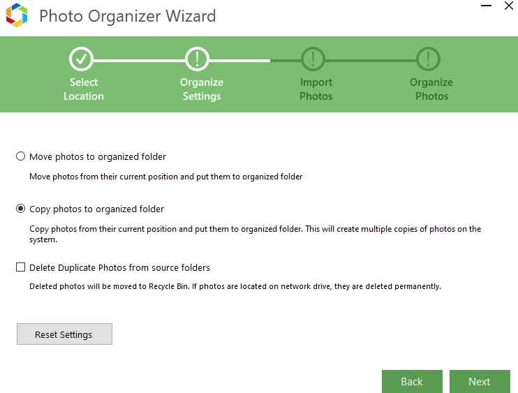 photo organizer wizard - organized folder