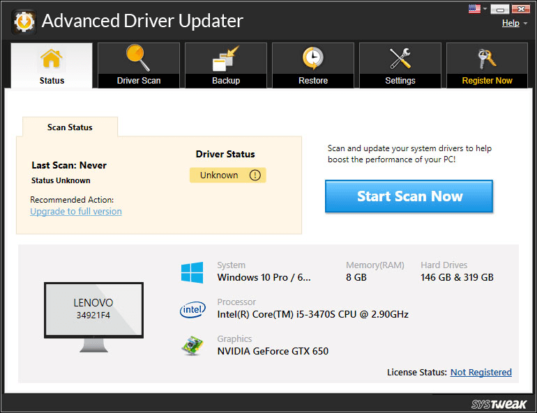 Advanced Driver Updater - Main Image