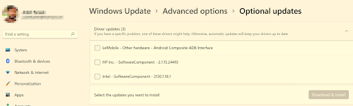 Optional update