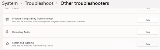 Other troubleshooters